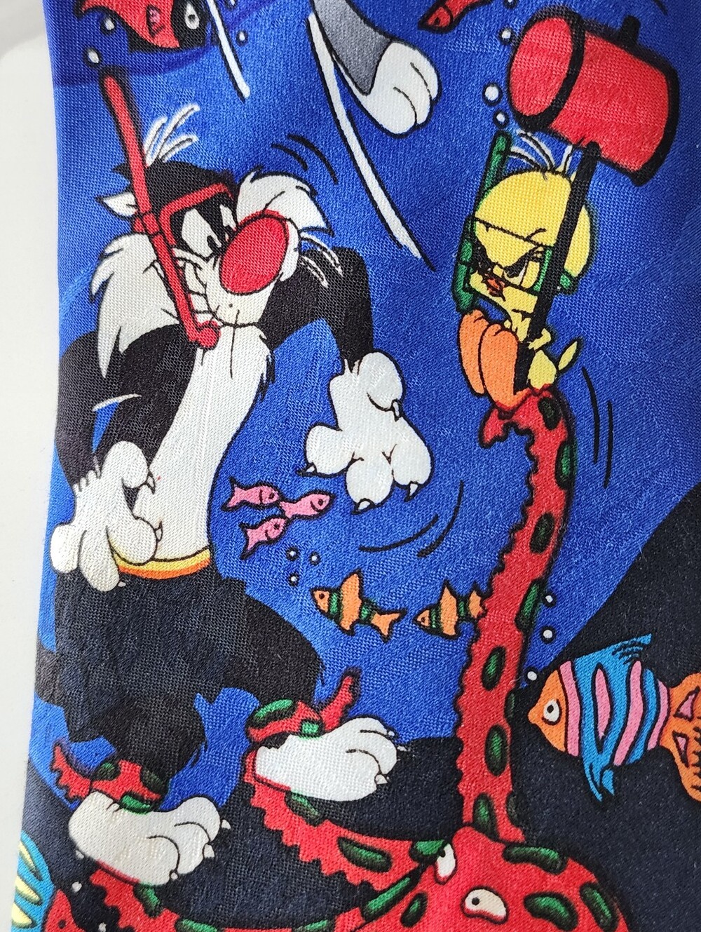 Warner Bros. Tie Blue Looney Tunes Underwater Cartoon Tie